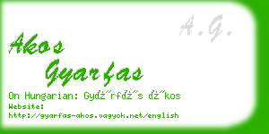 akos gyarfas business card